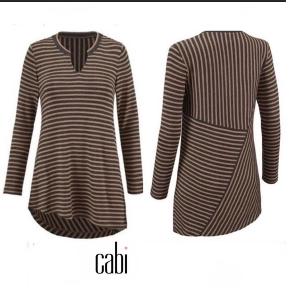 🎉SALE Cabi Slant Asymmetrical Striped Long Sleeve Tunic